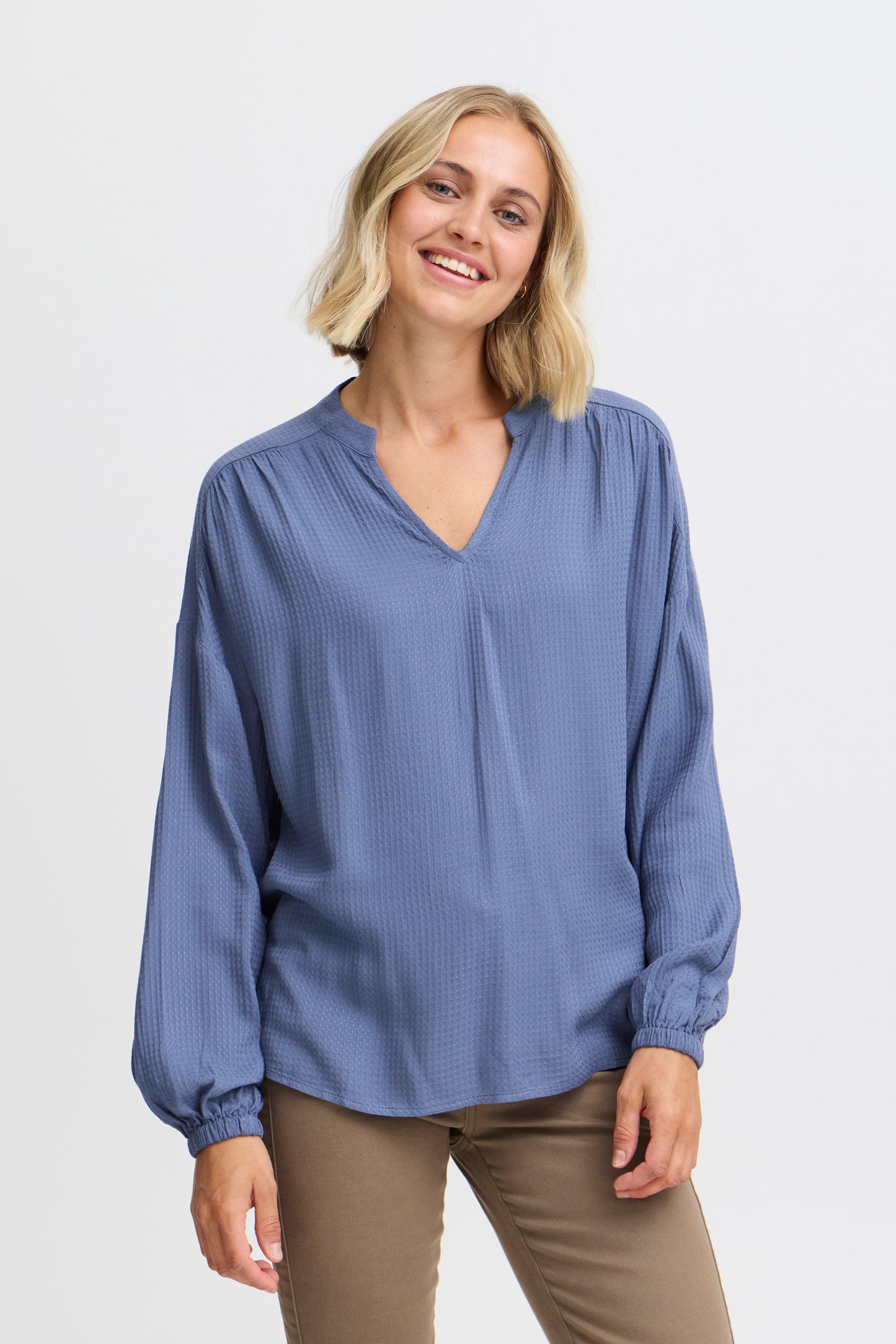 Fransa Oline Blouse - Mid Blue