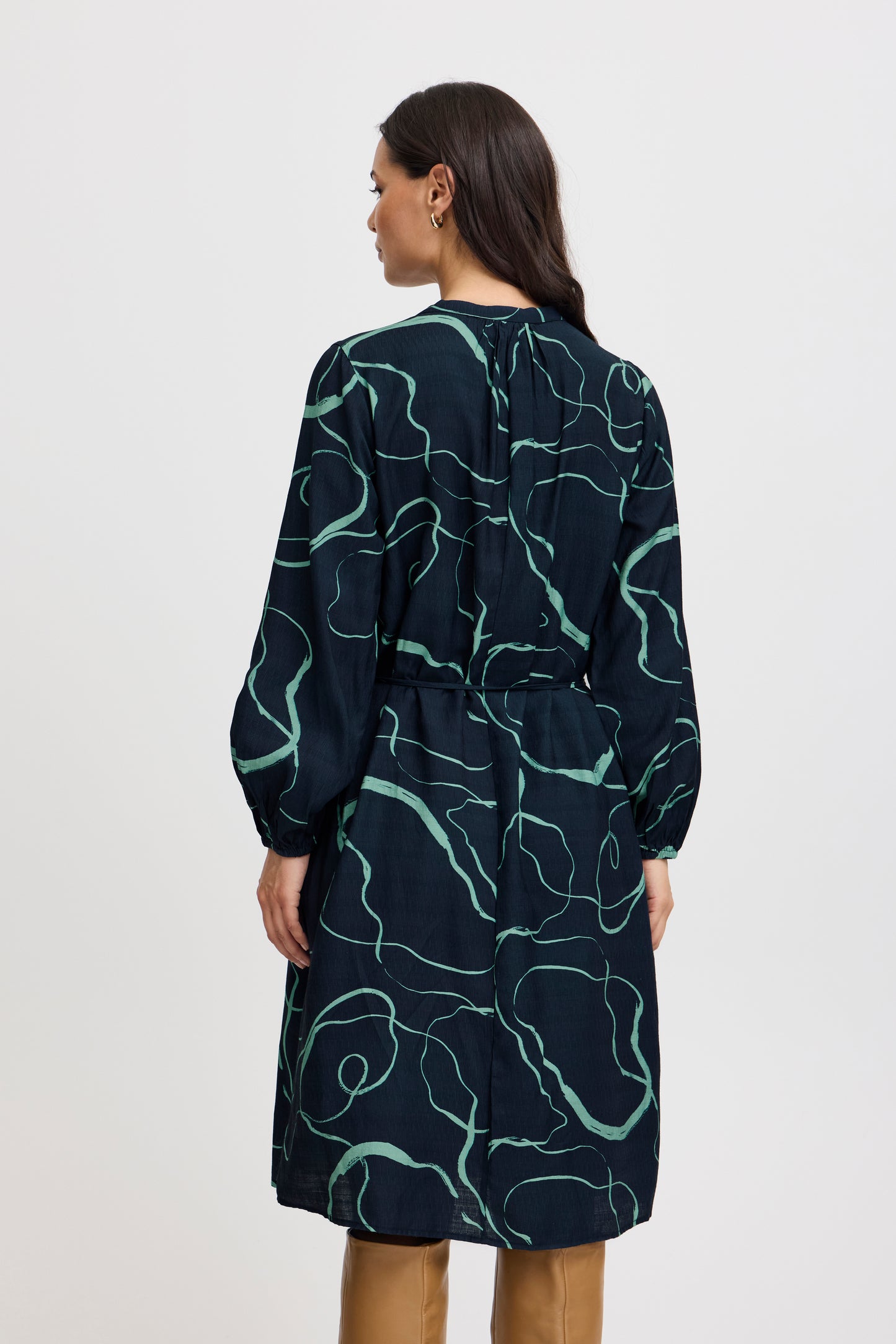 Fransa Ariana Swirl Print dress - Navy