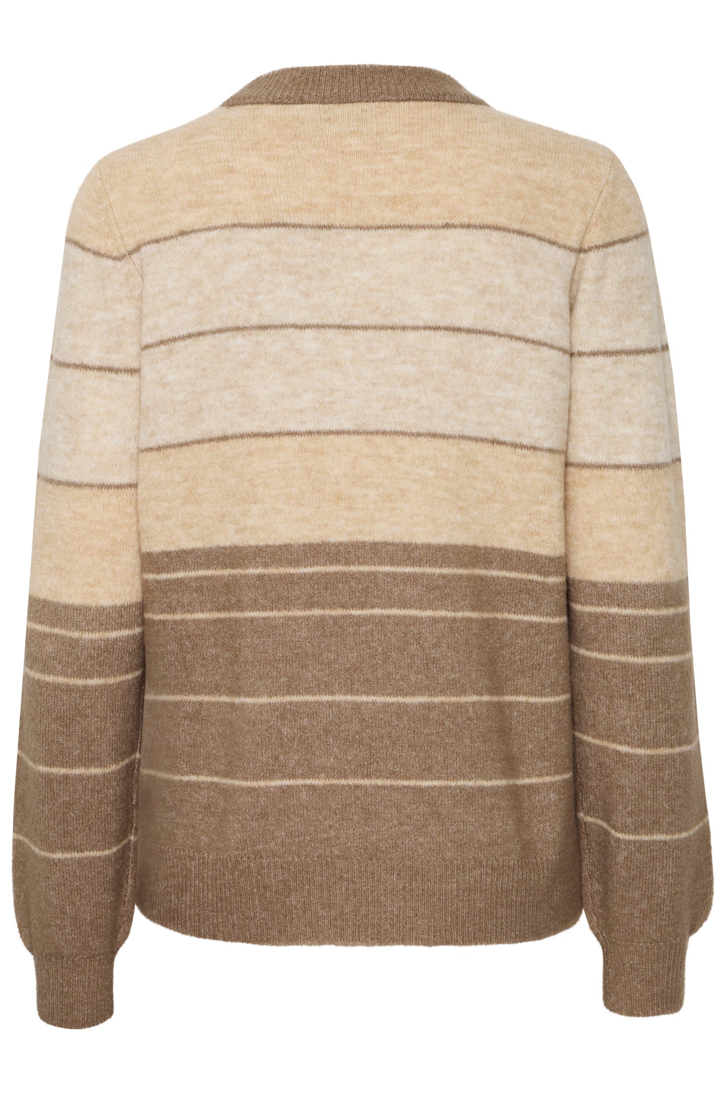 Fransa Ellis Striped Sweater - Walnut