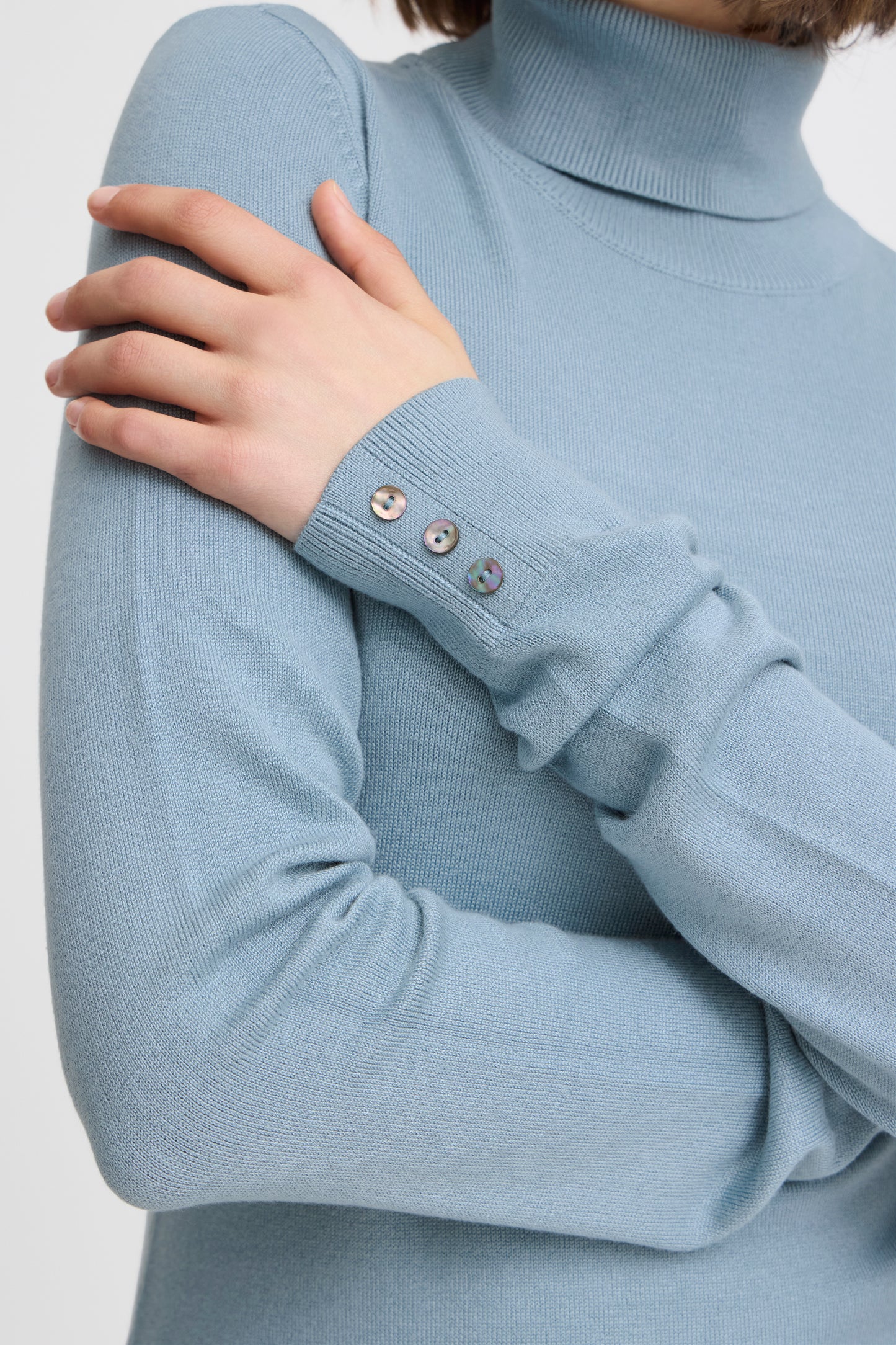 Fransa Clia Roll Neck Sweater - Citadel Blue