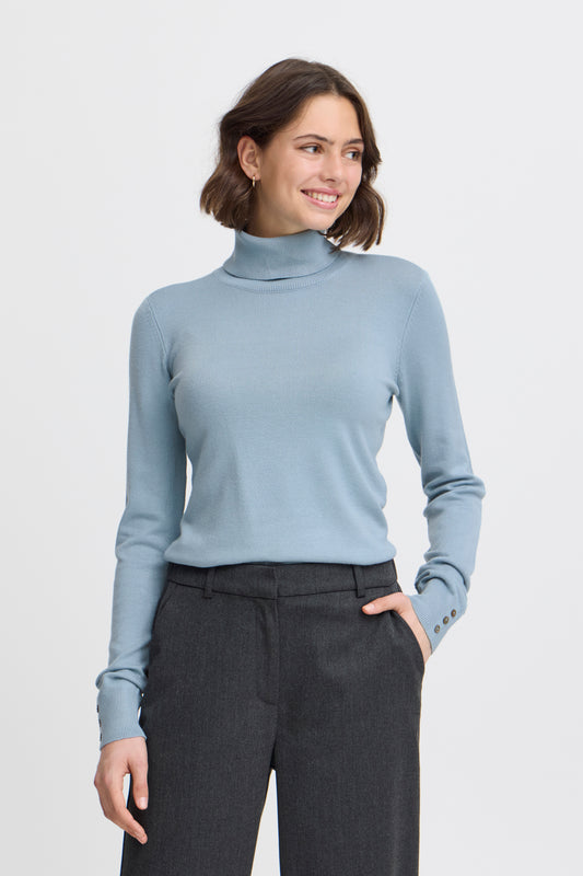 Fransa Clia Roll Neck Sweater - Citadel Blue