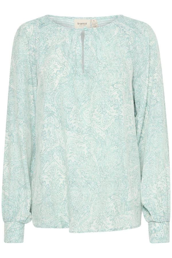 Fransa Patsy Blouse - Aqua Blue