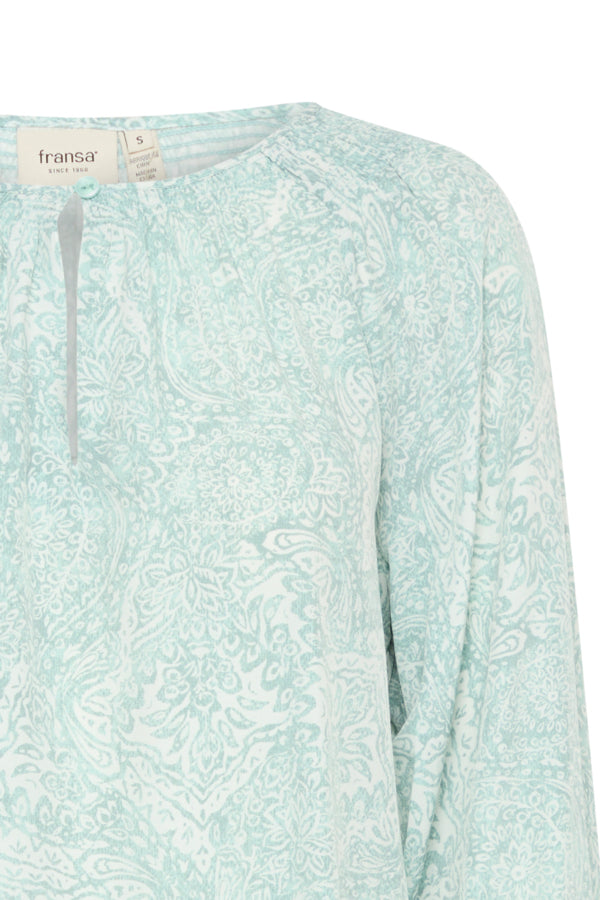 Fransa Patsy Blouse - Aqua Blue