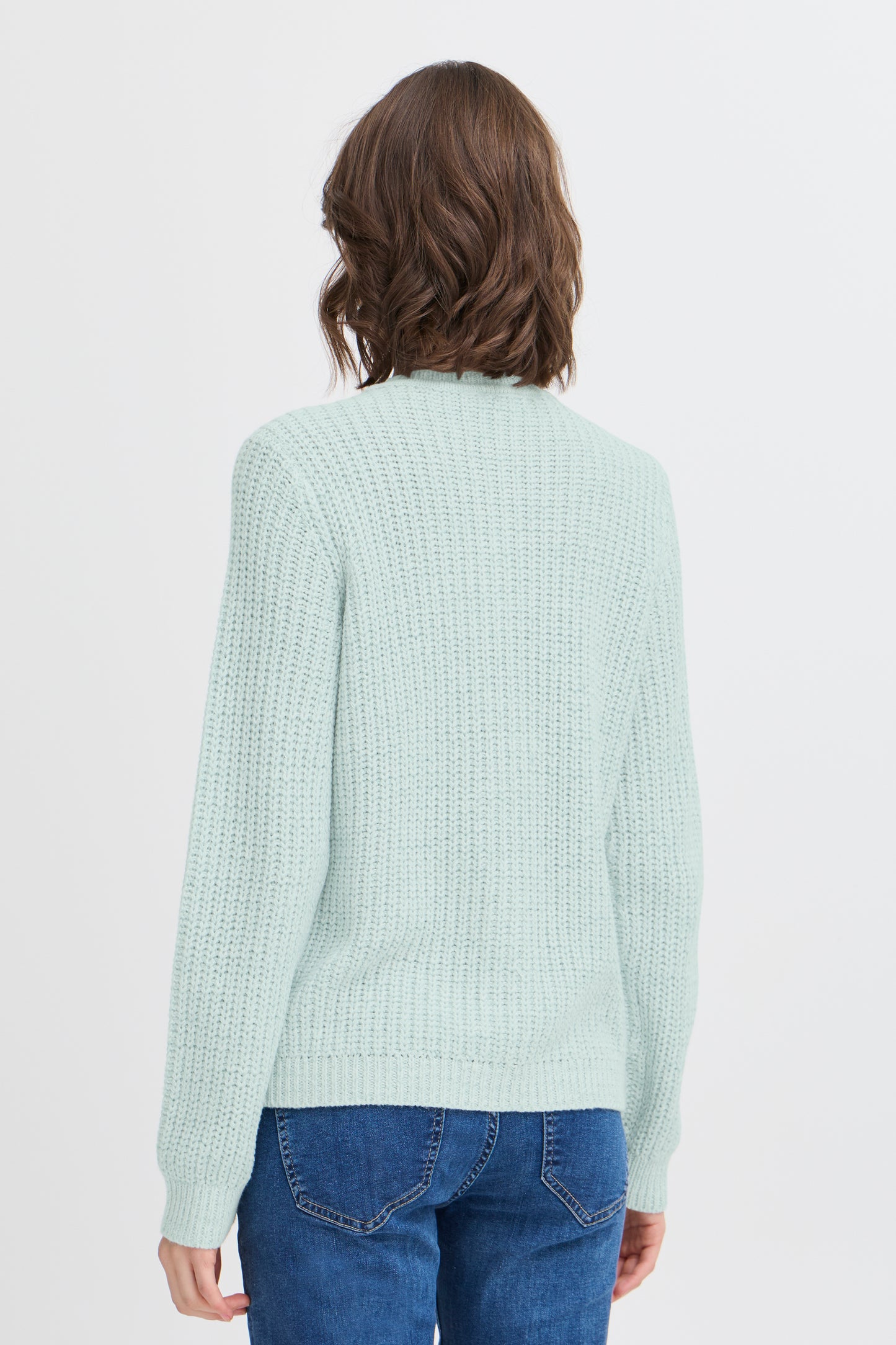 Fransa Erni Cotton Blend Cardigan - Aqua Blue