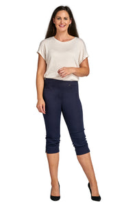 Pinns Rose Cropped 21" Stretch Trousers - Navy