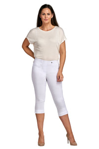 Pinns Rose Cropped 21" Stretch Trousers - White