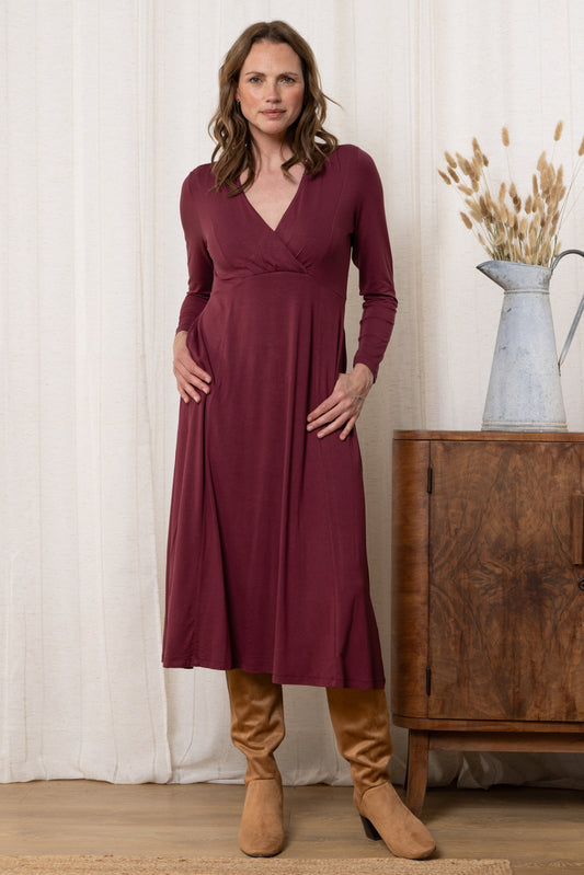 Lily & Me Rose Wrap dress - Plain Mulberry