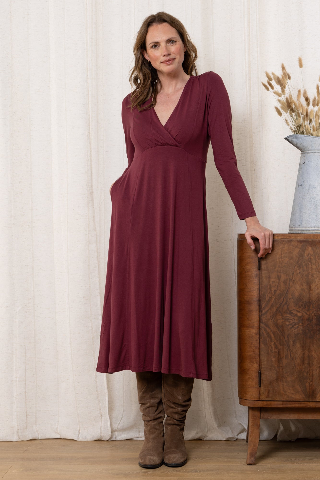 Lily & Me Rose Wrap dress - Plain Mulberry