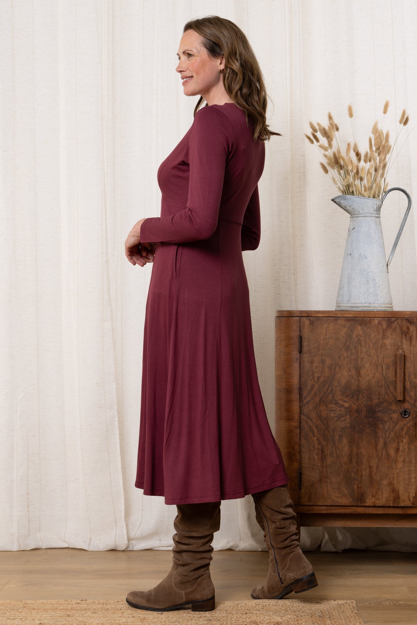 Lily & Me Rose Wrap dress - Plain Mulberry