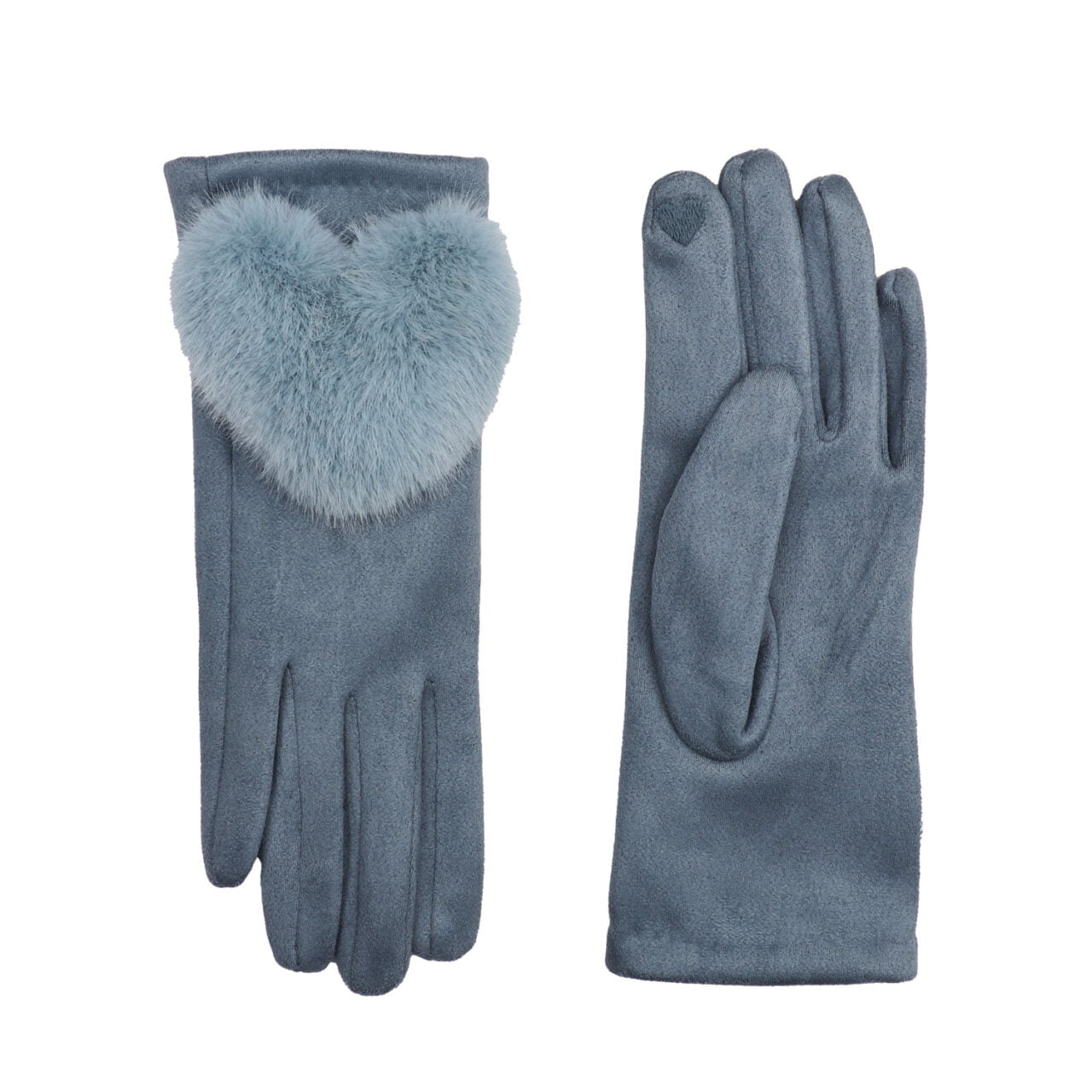 Zelly Faux Fur Heart Gloves - Choice of Colours