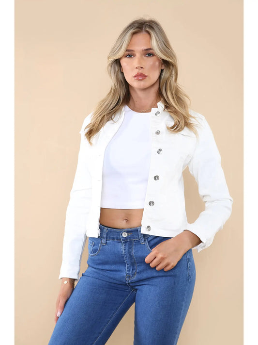 Kurt Muller Fitted Denim Jacket - White