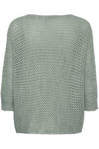 Fransa Carly Loose Knit Sweater - Olive Green