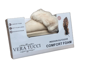 Vera Tucci Italian Boxes Slippers - Cream