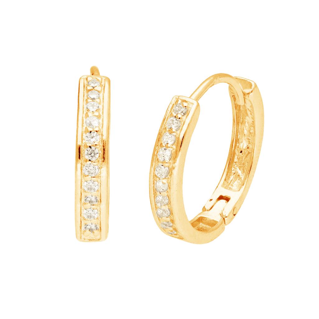 Life Charms Crystal Gold Hoop Earrings