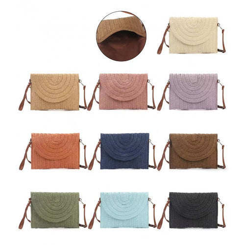 Andrea Straw Envelope Shoulder Bag - Choice of colours