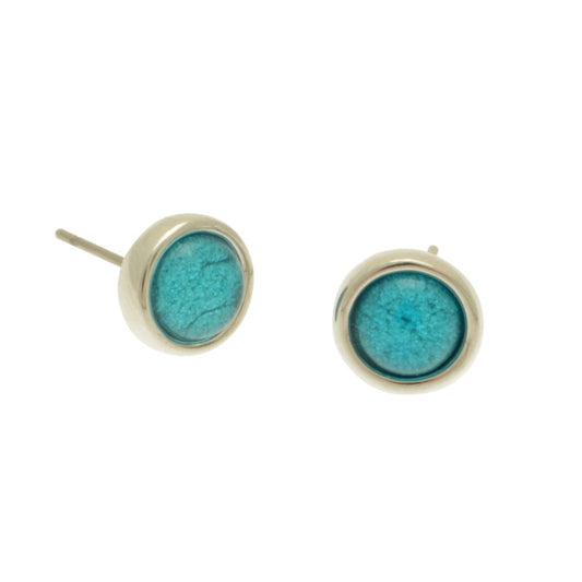 Miss Milly Green Marble Resin Stud Earrings