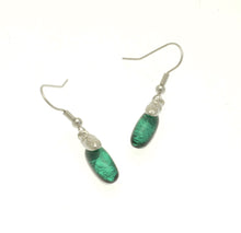 Load image into Gallery viewer, Miss Milly Emerald &amp; Silver Drop Earrings