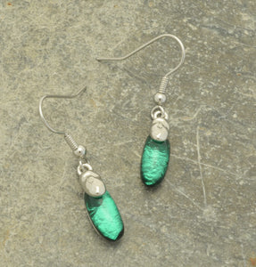 Miss Milly Emerald & Silver Drop Earrings