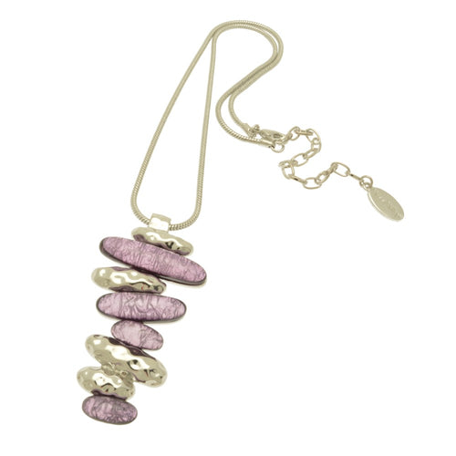 Miss Milly Mauve and Silver Resin Necklace