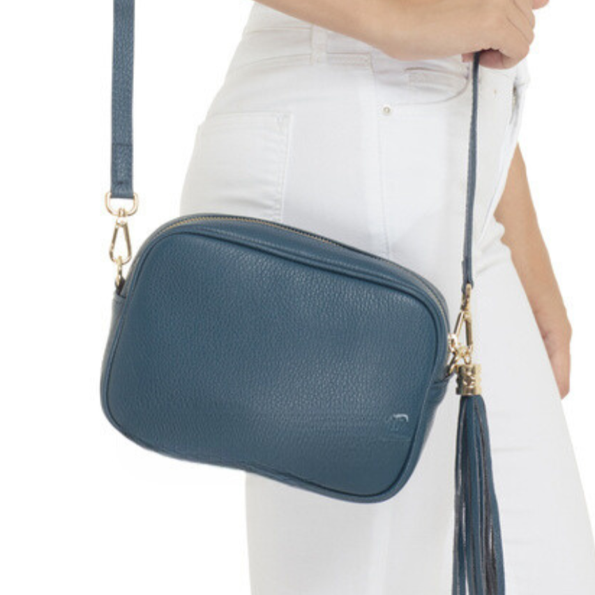 Jenna Italian Leather Camera-Style Bag - Choice of colours