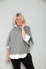 Load image into Gallery viewer, Goose Island Italian Knitted Poncho Top - Light Grey
