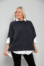 Load image into Gallery viewer, Goose Island Italian Knitted Poncho Top - Navy