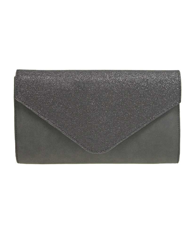 Envy Large Glitter Flapover Shoulder Bag/ Clutch - Choice of colours