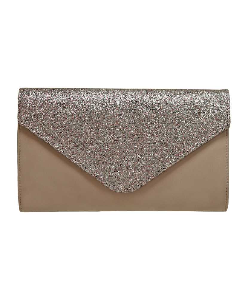 Envy Large Glitter Flapover Shoulder Bag/ Clutch - Choice of colours