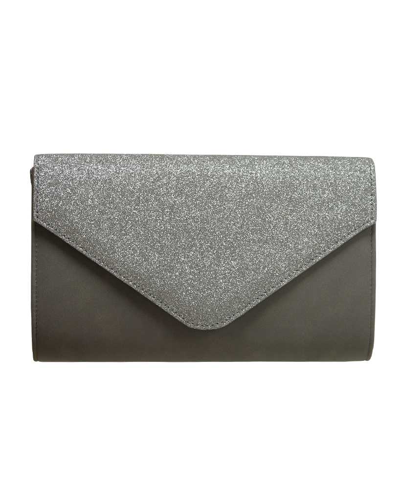 Envy Large Glitter Flapover Shoulder Bag/ Clutch - Choice of colours