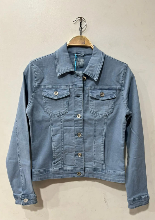 Kurt Muller Fitted Denim Jacket - Sky Blue