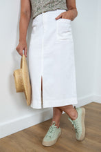 Load image into Gallery viewer, Lily &amp; Me Rosanna Twill Midi Skirt - White