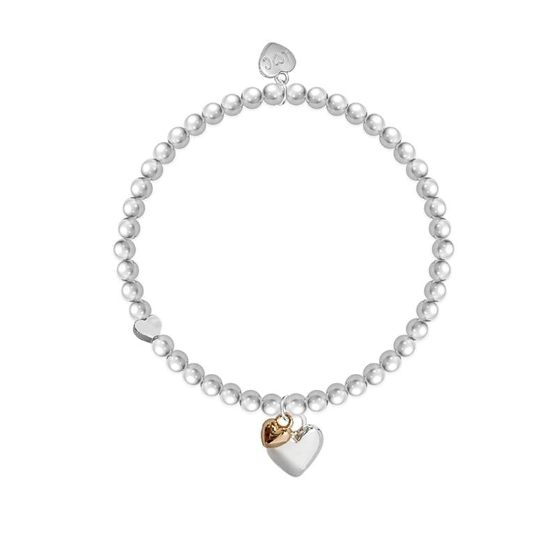 Life Charms Silver Plated Stretch Bracelet with Heart Charm - Happy Birthday