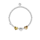 Life Charms Silver Plated Stretch Bracelet with Hearts - Amazing Aunty