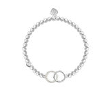 Life Charms Silver Plated Stretch Bracelet with Linked Circles - Gorgeous Granddaughter