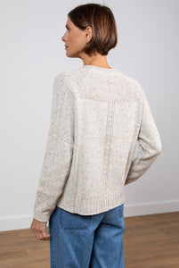 Lily & Me Thistle Jumper Fleck Knit - Oatmeal