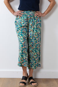 Lily & Me Evie Wide Leg Trousers Wild Flower - Apple Green