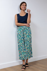 Lily & Me Evie Wide Leg Trousers Wild Flower - Apple Green