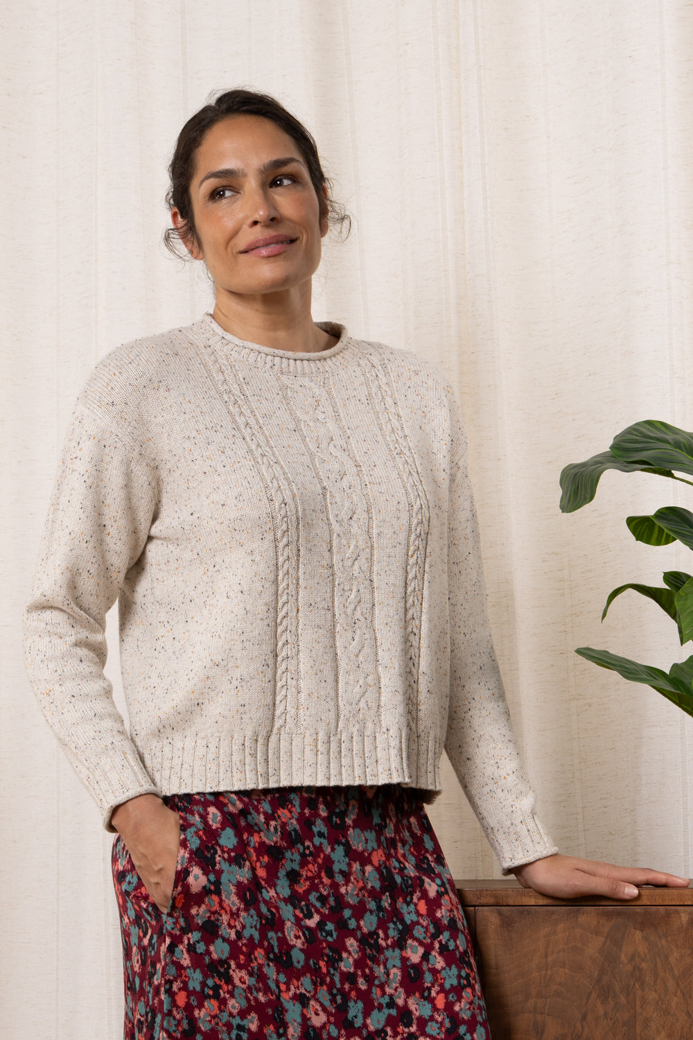 Lily & Me Knitted Crew Neck Jumper - Oatmeal