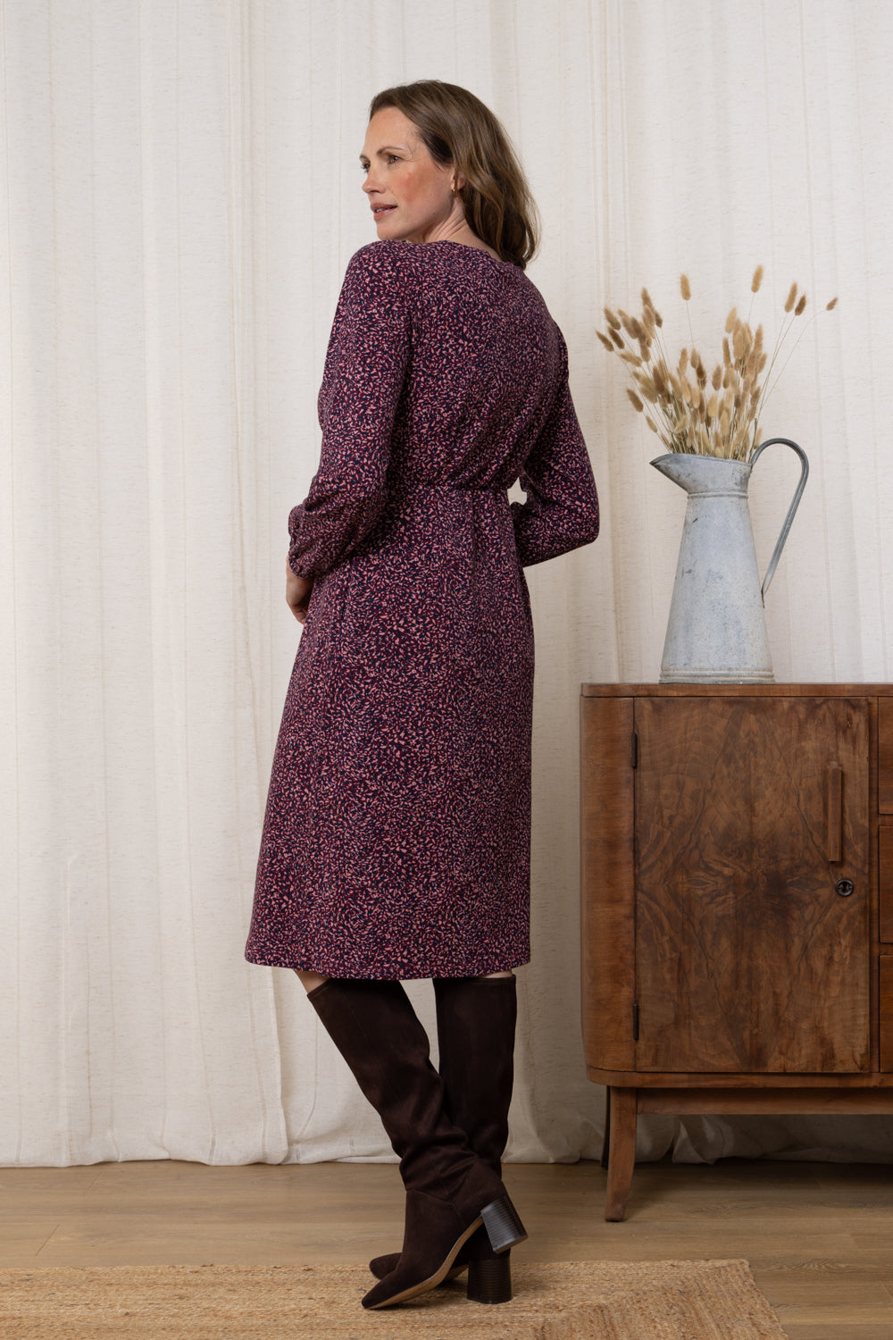 Lily & Me Hazel Cross-Over Jersey Dress Seagrass - Mulberry