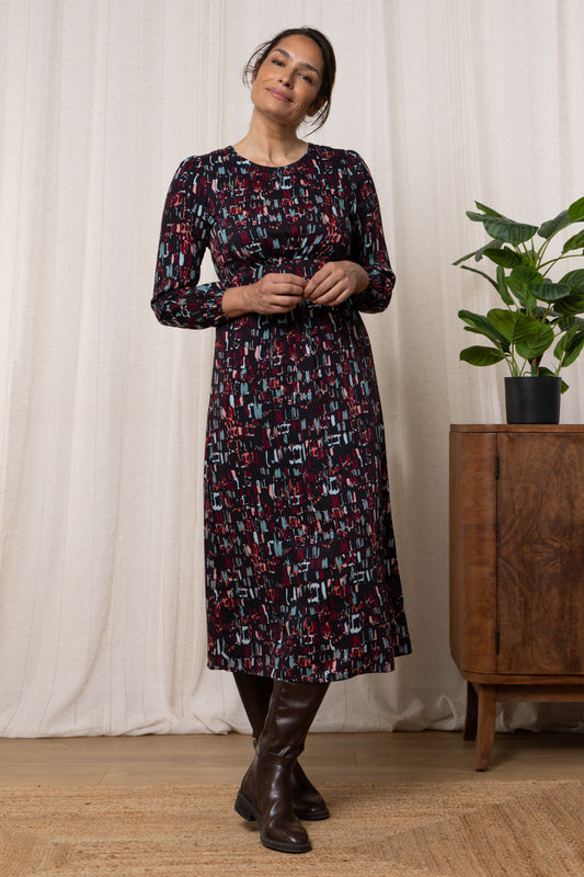 Lily & Me Celia Dress Cobbles Print - Black