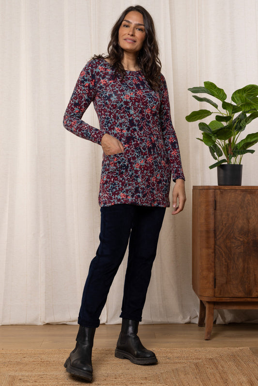 Lily & Me High Tea Tunic Hedgerow Print - Mulberry