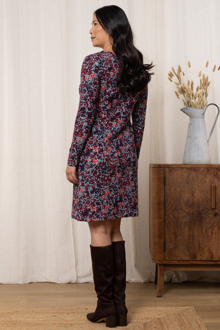 Lily & Me Halmore Dress Hedgerow Print in Mulberry