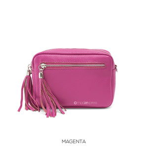 Gemma Italian Leather Camera-Style Bag with Tassels - Choice of colours