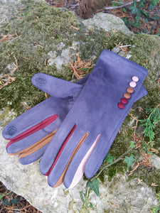 Margot Suede Look Button Gloves - Choice of Colours