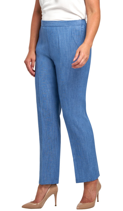 Pinns Iris Linen-Look 27" Straight Leg Trousers - Light Denim