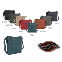 Load image into Gallery viewer, Anna Vegan Leather Messenger Bag with Front Pocket - Choice of colours