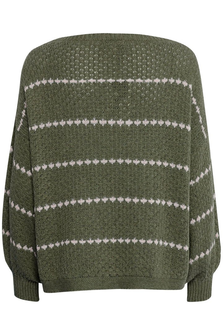 Sorbet Felora Patterned Sweater - Khaki Green