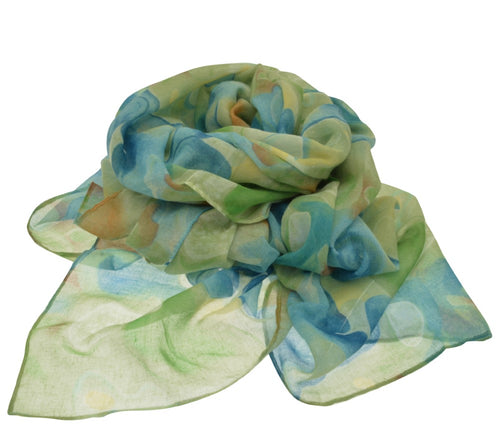 Miss Milly Green Watercolour Scarf