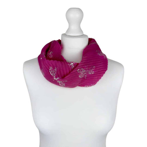 Summer Dragonfly Print Magnetic Crinkle Scarf - Choice of colours