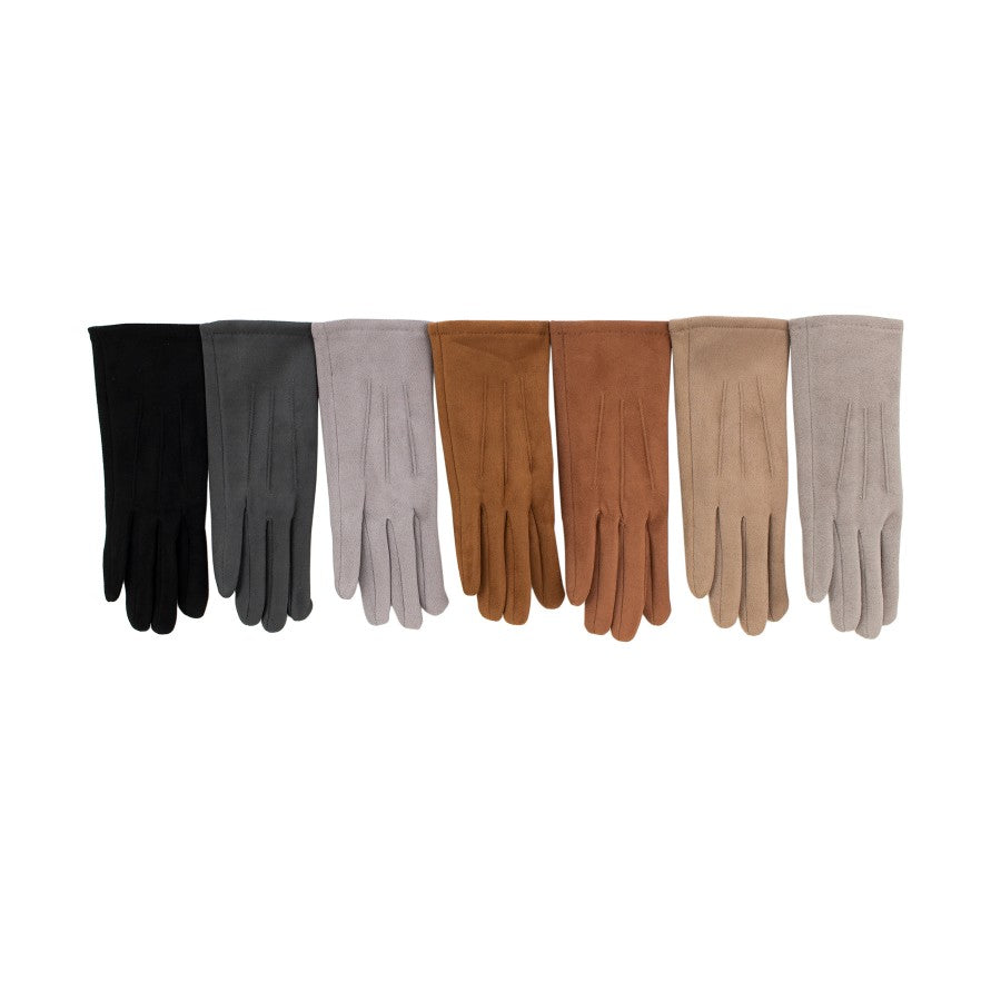 Faux-Suede Plain Gloves - Choice of Colours